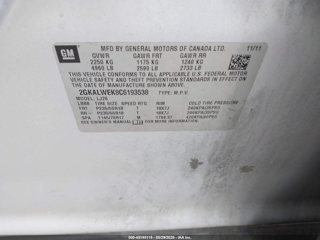 2GKALWEK8C6193538 2012 GMC TERRAIN photo no. 9