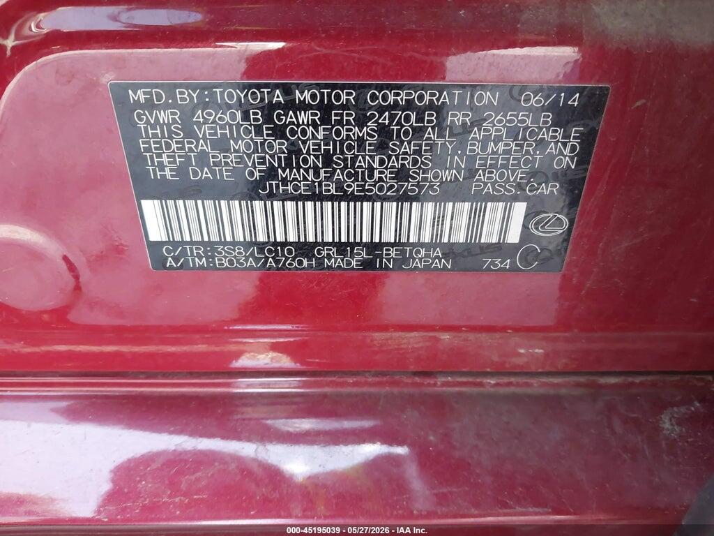 JTHCE1BL9E5027573 2014 LEXUS GS 350 photo no. 9