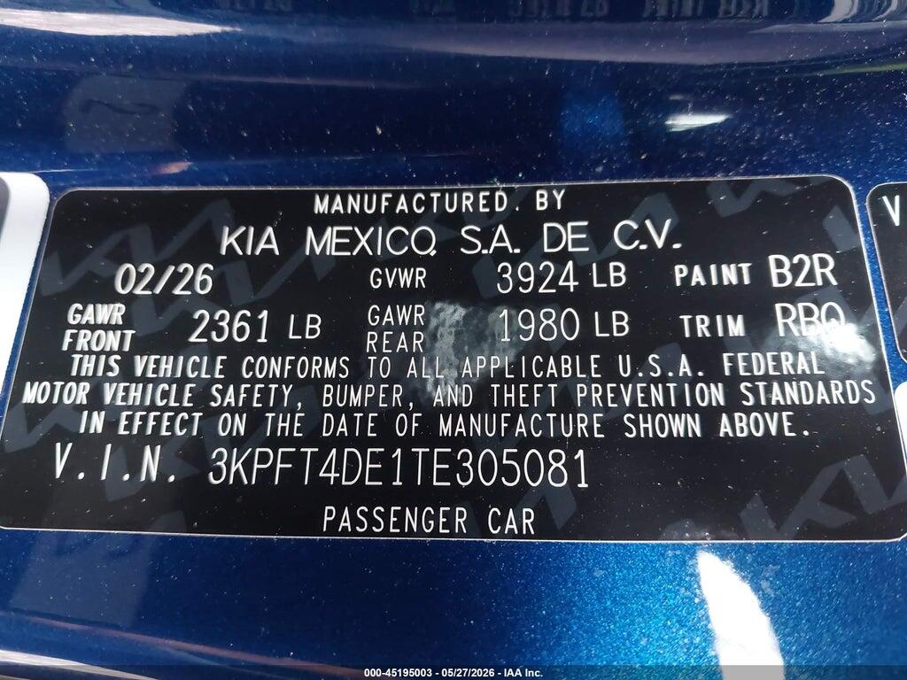 3KPFT4DE1TE305081 2026 KIA K4 photo no. 9