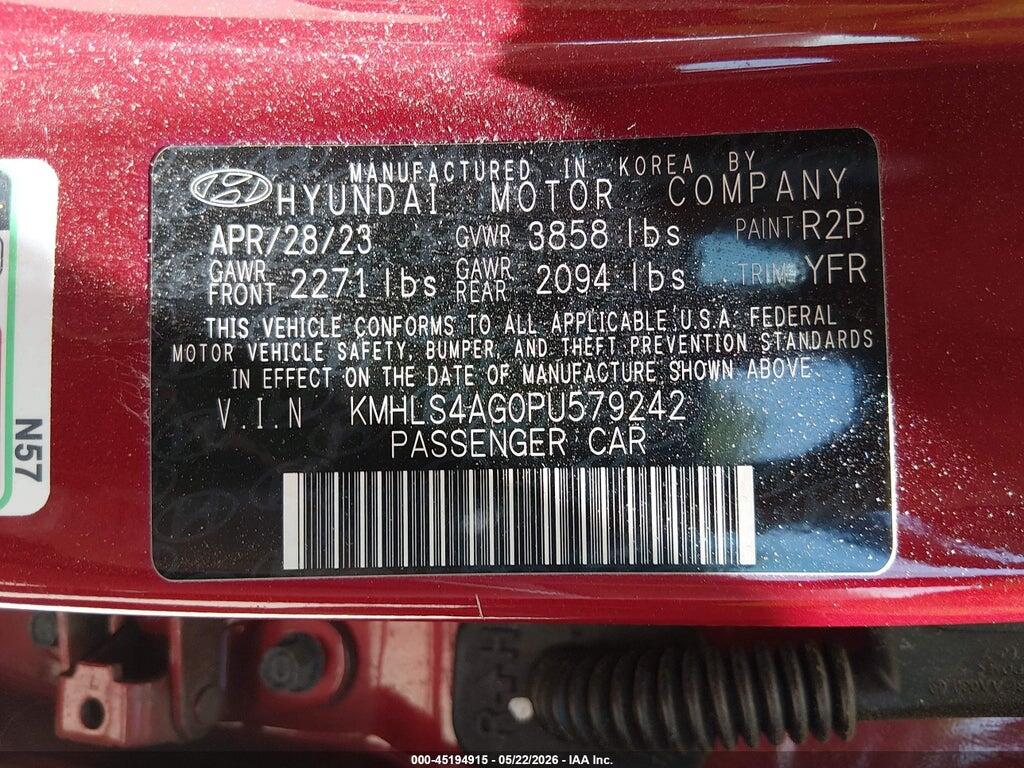 KMHLS4AG0PU579242 2023 HYUNDAI ELANTRA photo no. 9