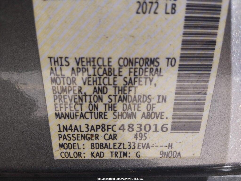 1N4AL3AP8FC483016 2015 NISSAN ALTIMA photo no. 9
