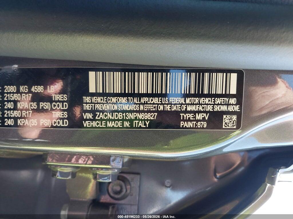 ZACNJDB13NPN69827 2022 JEEP RENEGADE photo no. 9