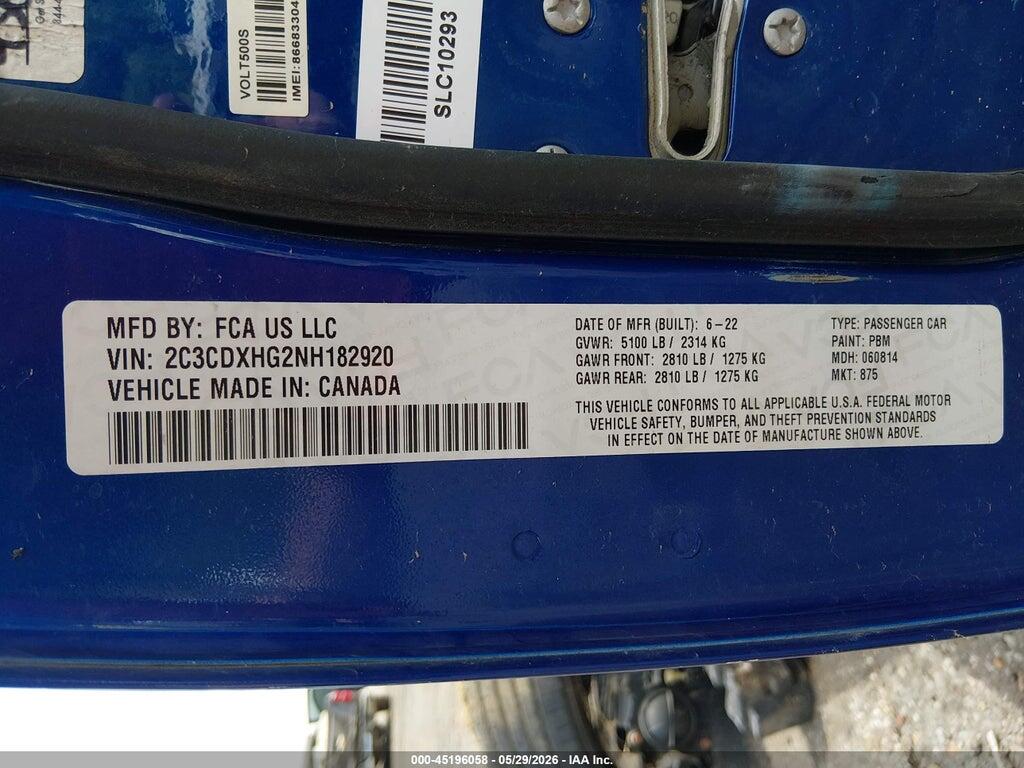 2C3CDXHG2NH182920 2022 DODGE CHARGER photo no. 9
