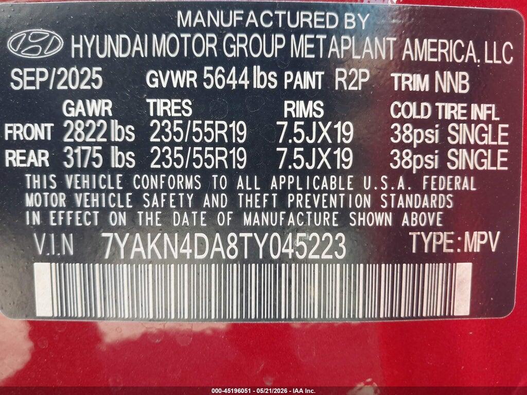 7YAKN4DA8TY045223 2026 HYUNDAI IONIQ 5 photo no. 9