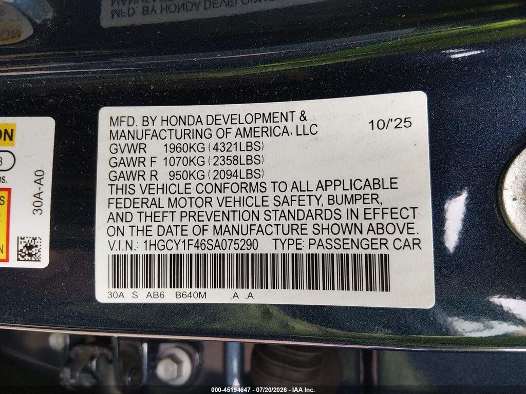 1HGCY1F46SA075290 2025 HONDA ACCORD photo no. 9