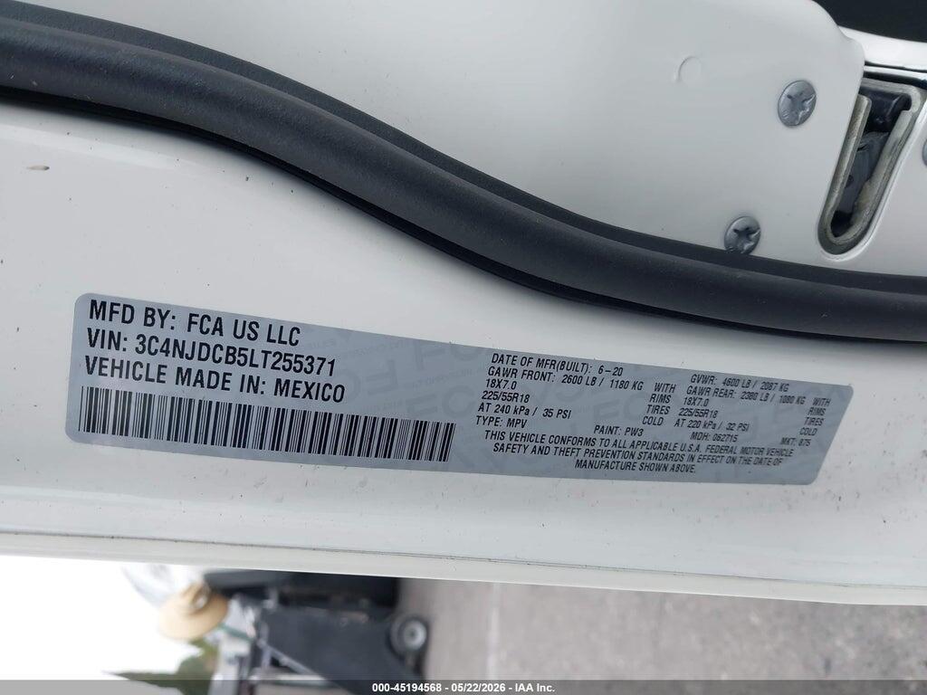 3C4NJDCB5LT255371 2020 JEEP COMPASS photo no. 9