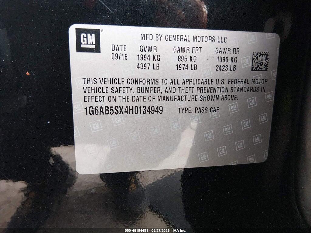 1G6AB5SX4H0134949 2017 CADILLAC ATS photo no. 9