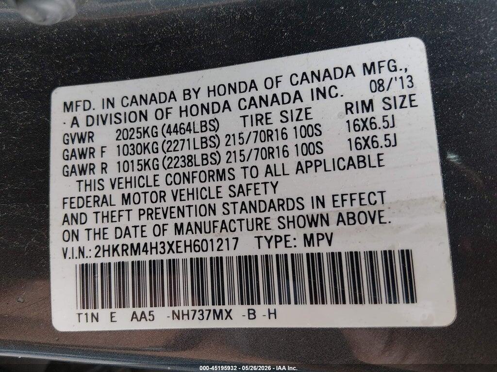 2HKRM4H3XEH601217 2014 HONDA CR-V photo no. 9