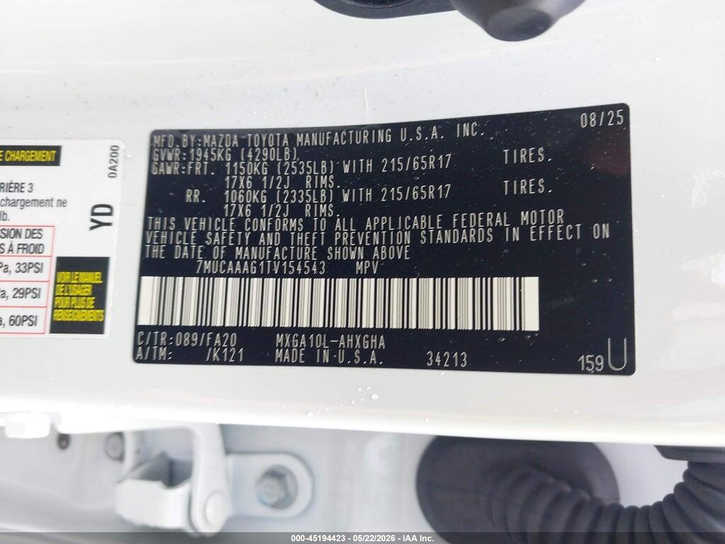 7MUCAAAG1TV154543 2026 TOYOTA COROLLA CROSS photo no. 9
