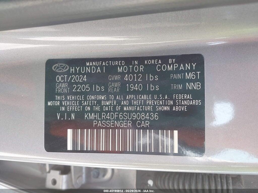KMHLR4DF6SU908436 2025 HYUNDAI ELANTRA photo no. 9