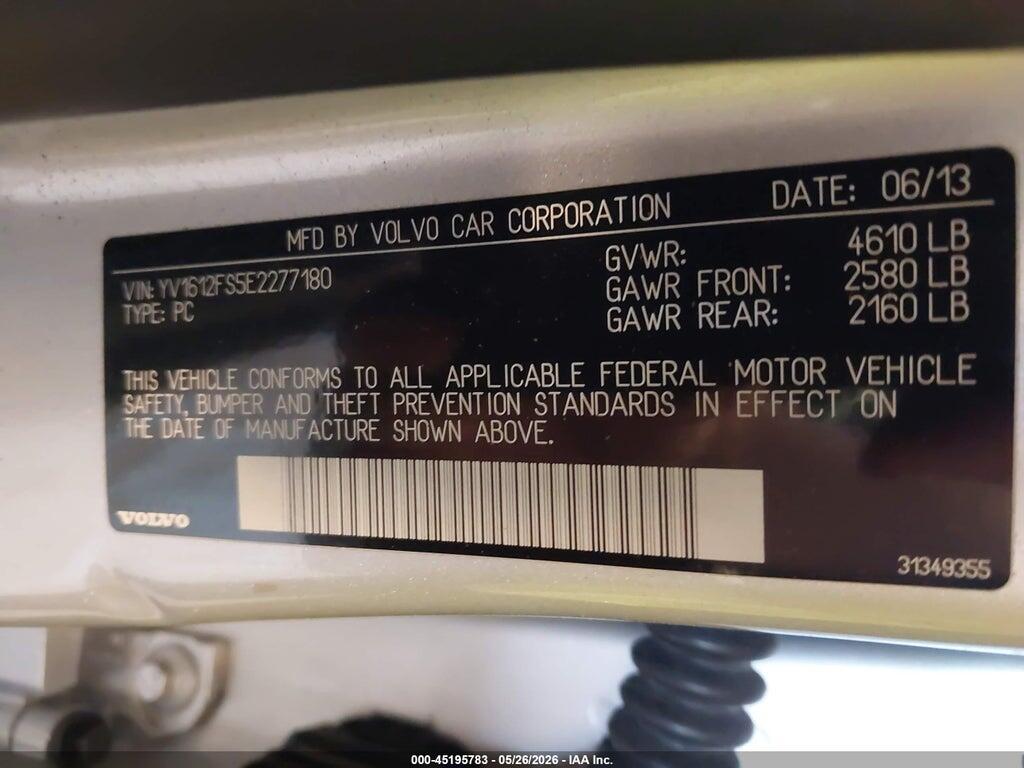 YV1612FS5E2277180 2014 VOLVO S60 photo no. 9