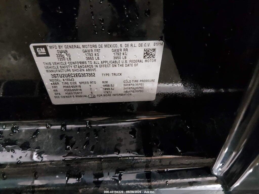 3GTU2UEC2EG367362 2014 GMC SIERRA 1500 photo no. 9