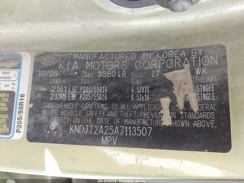 KNDJT2A25A7113507 2010 KIA SOUL photo no. 9