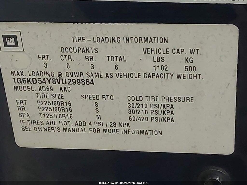 1G6KD54Y8VU299864 1997 CADILLAC DEVILLE photo no. 9