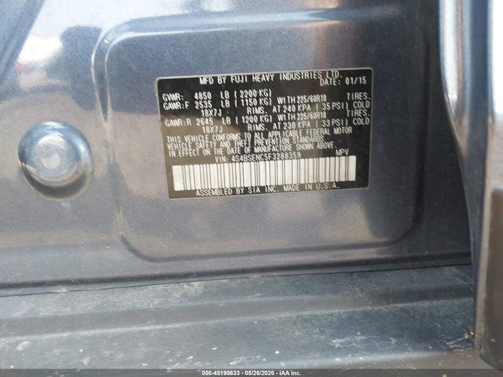 4S4BSENC5F3288359 2015 SUBARU OUTBACK photo no. 9