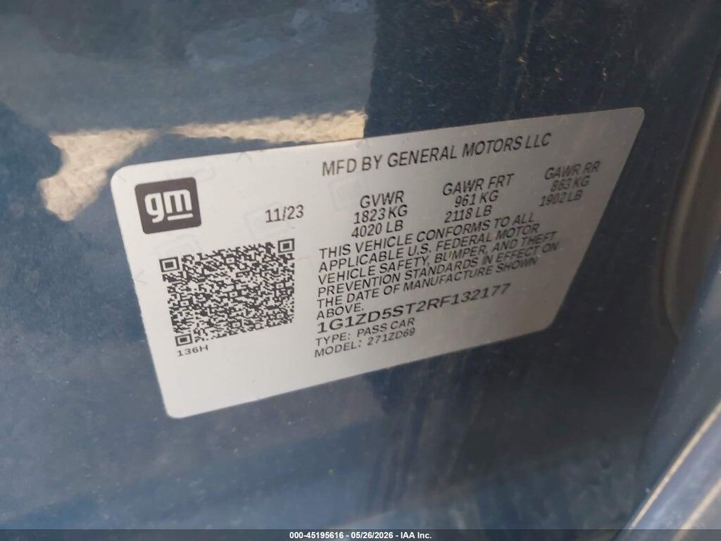 1G1ZD5ST2RF132177 2024 CHEVROLET MALIBU photo no. 9