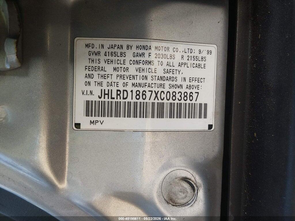 JHLRD1867XC083867 1999 HONDA CR-V photo no. 9