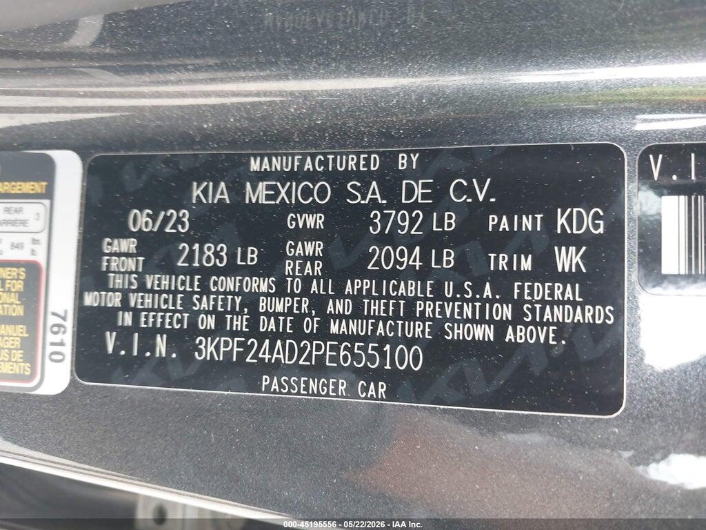 3KPF24AD2PE655100 2023 KIA FORTE photo no. 9