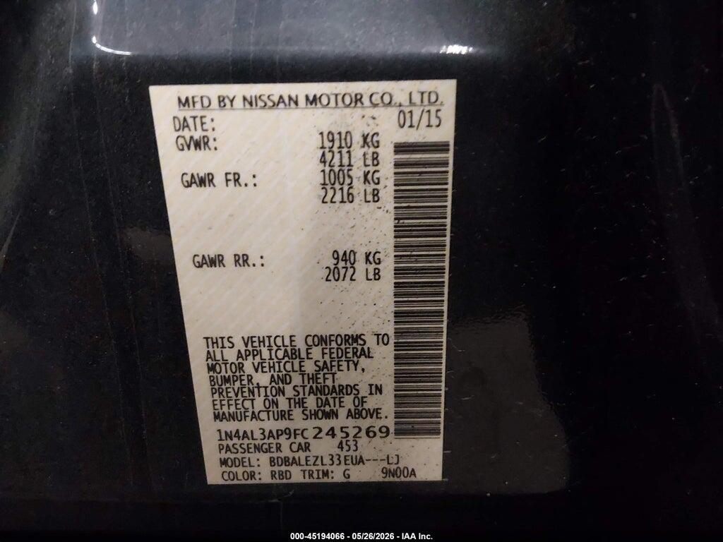 1N4AL3AP9FC245269 2015 NISSAN ALTIMA photo no. 9