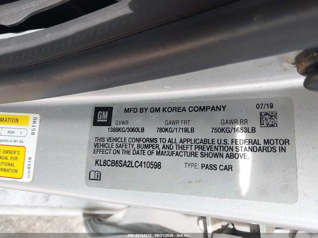 KL8CB6SA2LC410598 2020 CHEVROLET SPARK photo no. 9