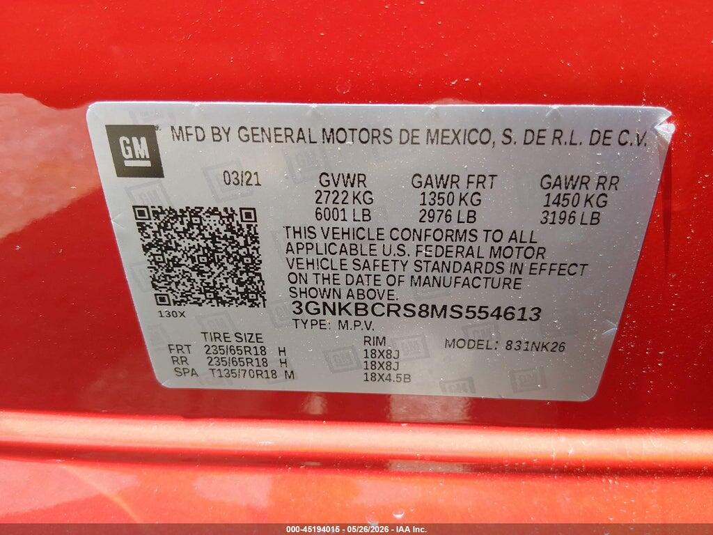 3GNKBCRS8MS554613 2021 CHEVROLET BLAZER photo no. 9