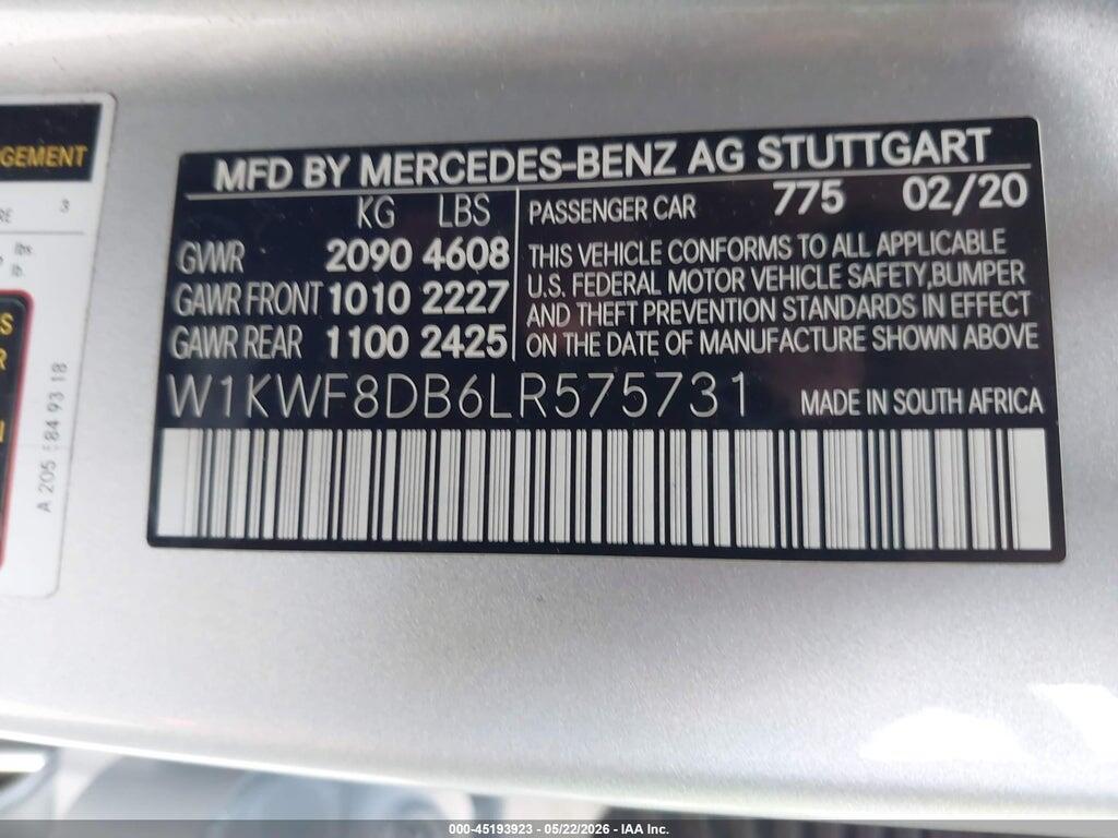 W1KWF8DB6LR575731 2020 MERCEDES-BENZ C 300 photo no. 9
