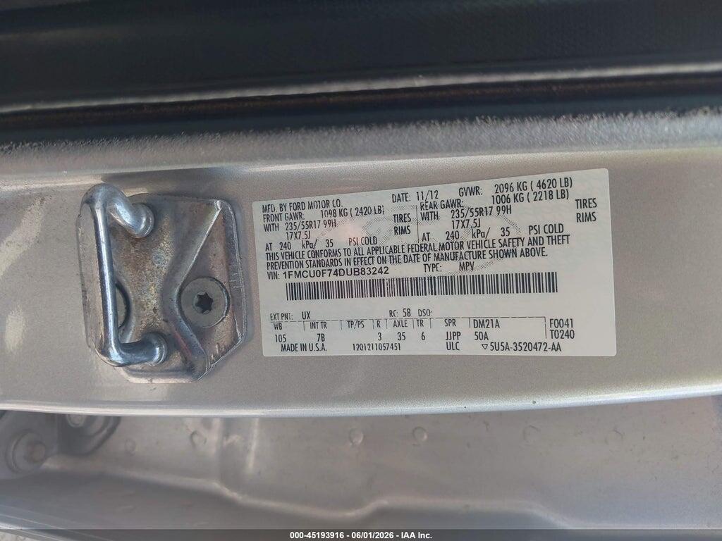 1FMCU0F74DUB83242 2013 FORD ESCAPE photo no. 9