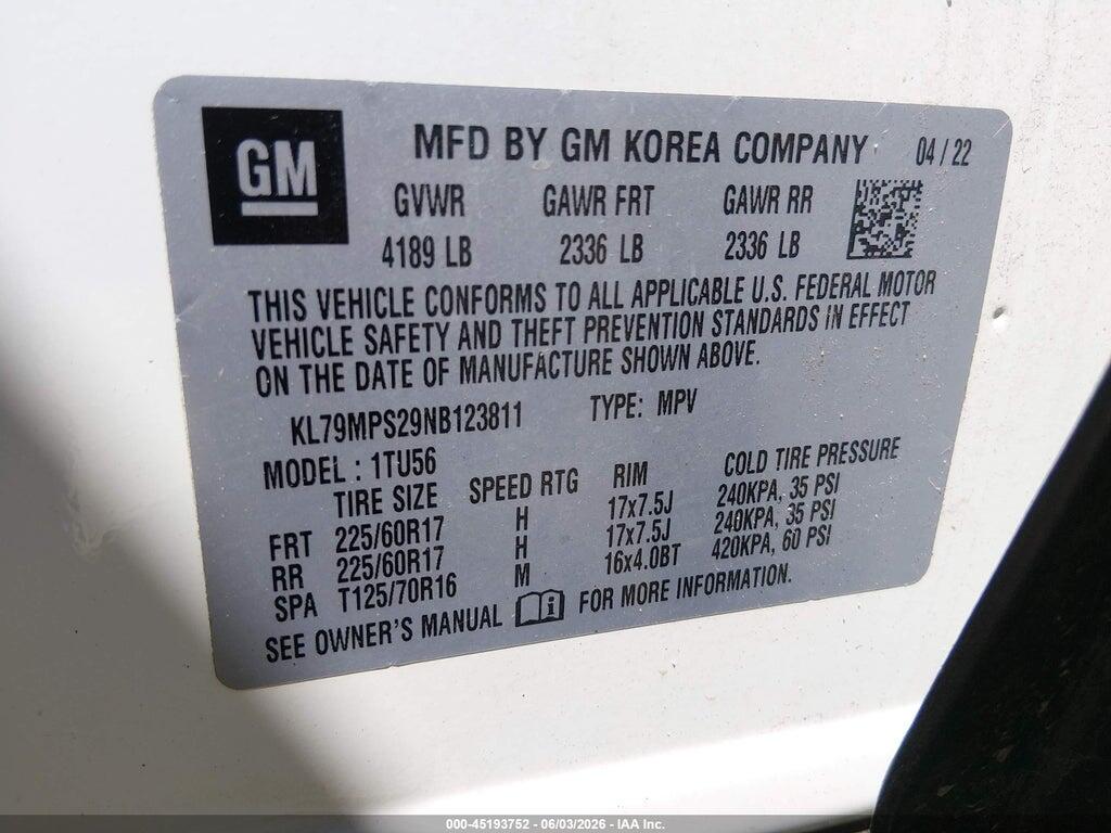 KL79MPS29NB123811 2022 CHEVROLET TRAILBLAZER photo no. 9