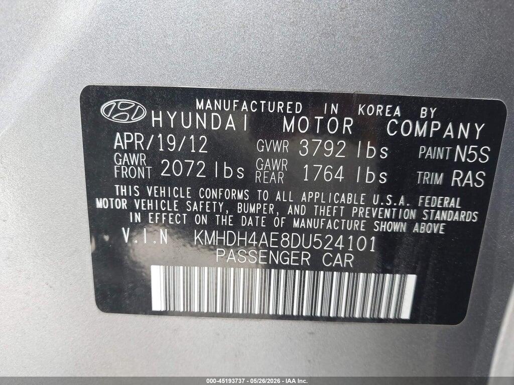 KMHDH4AE8DU524101 2013 HYUNDAI ELANTRA photo no. 9