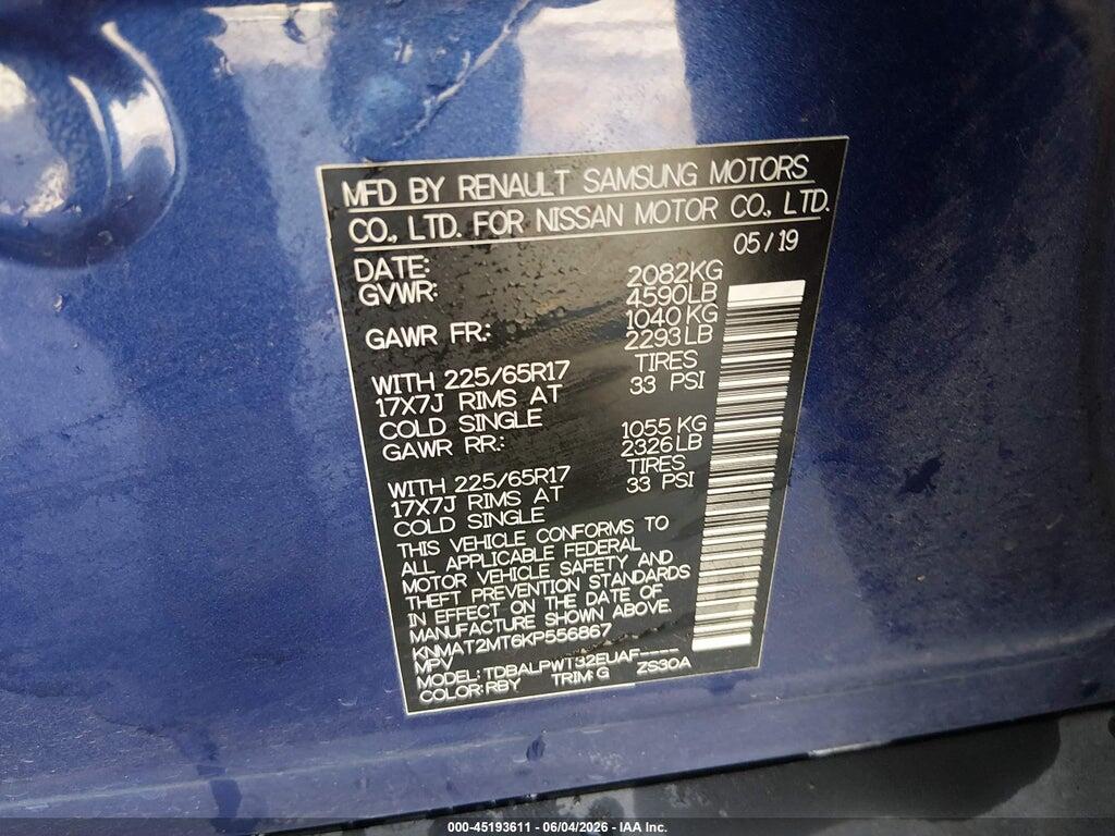 KNMAT2MT6KP556867 2019 NISSAN ROGUE photo no. 9