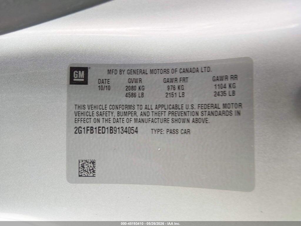 2G1FB1ED1B9134054 2011 CHEVROLET CAMARO photo no. 9