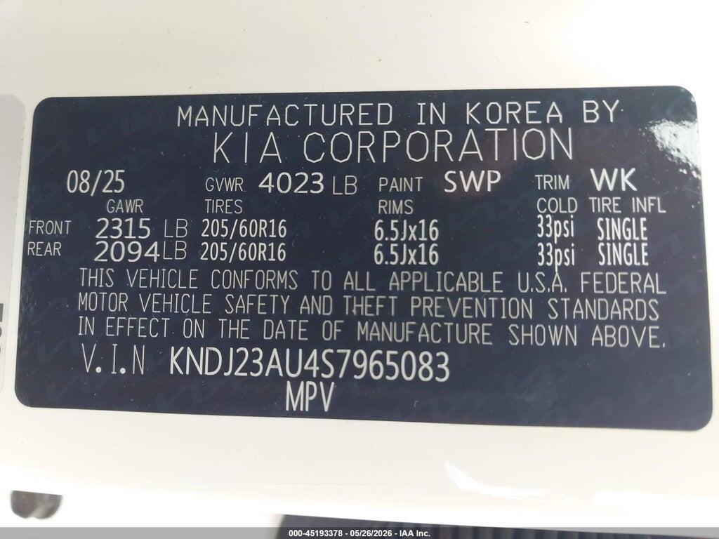KNDJ23AU4S7965083 2025 KIA SOUL photo no. 9