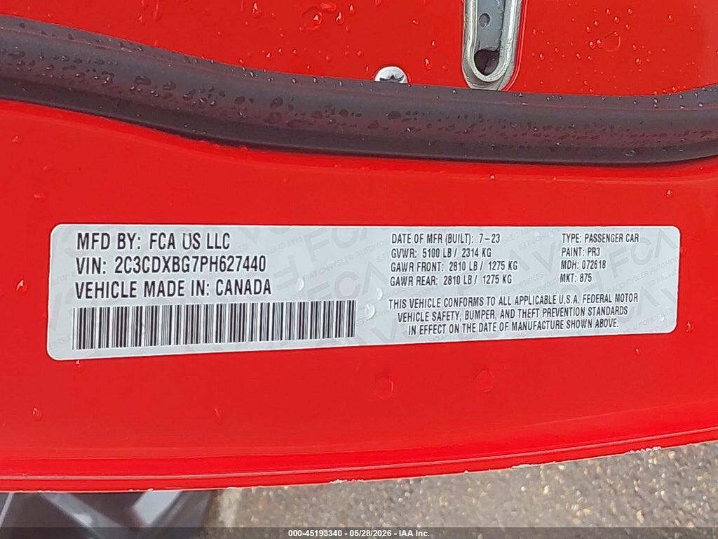2C3CDXBG7PH627440 2023 DODGE CHARGER photo no. 9