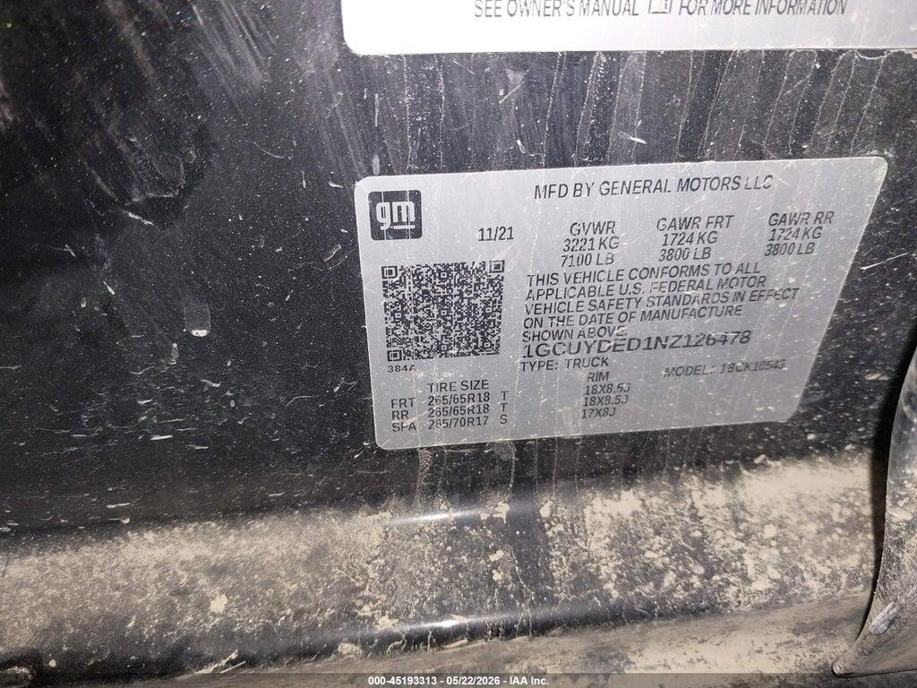1GCUYDED1NZ126478 2022 CHEVROLET SILVERADO 1500 LTD photo no. 9