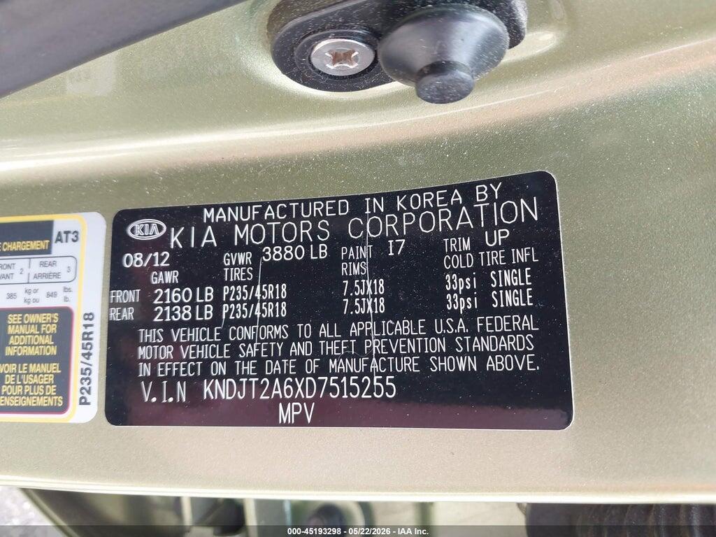 KNDJT2A6XD7515255 2013 KIA SOUL photo no. 9