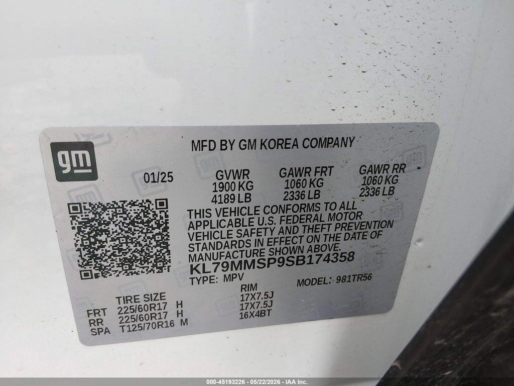 KL79MMSP9SB174358 2025 CHEVROLET TRAILBLAZER photo no. 9