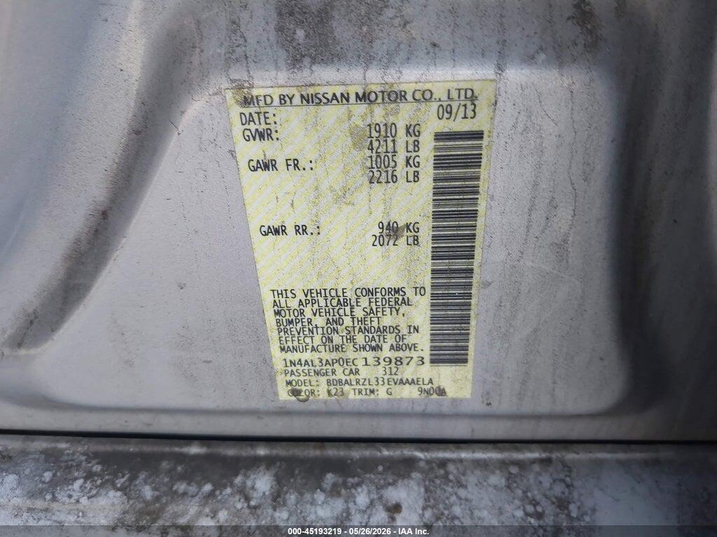 1N4AL3AP0EC139873 2014 NISSAN ALTIMA photo no. 9