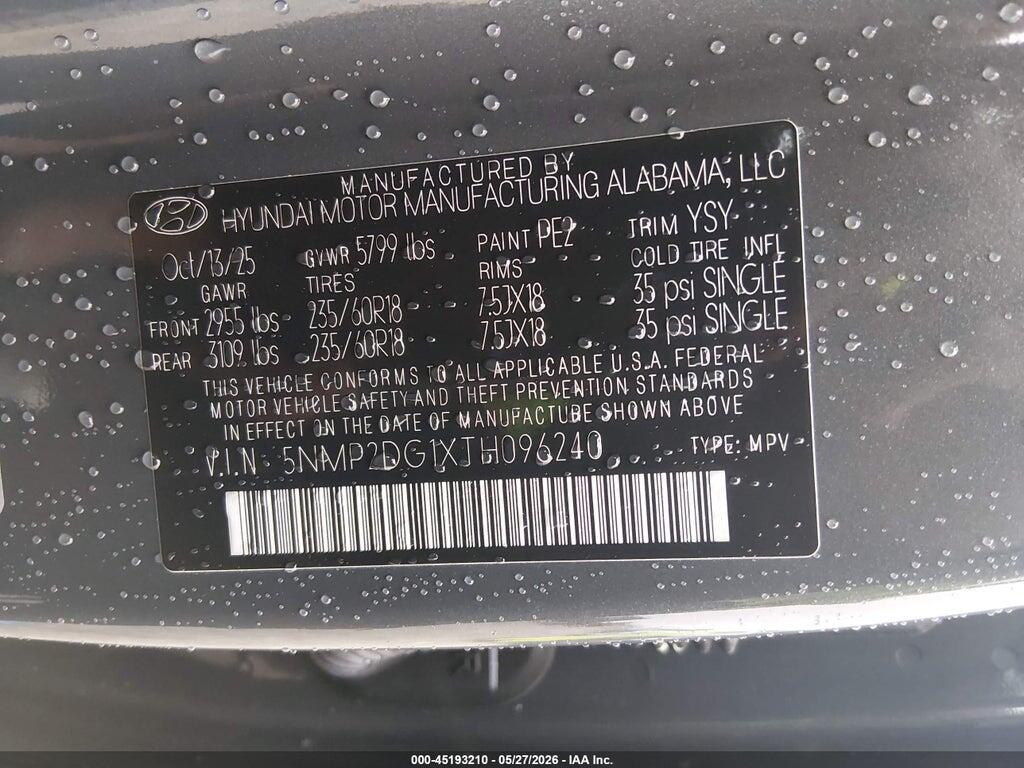 5NMP2DG1XTH096240 2026 HYUNDAI SANTA FE HYBRID photo no. 9