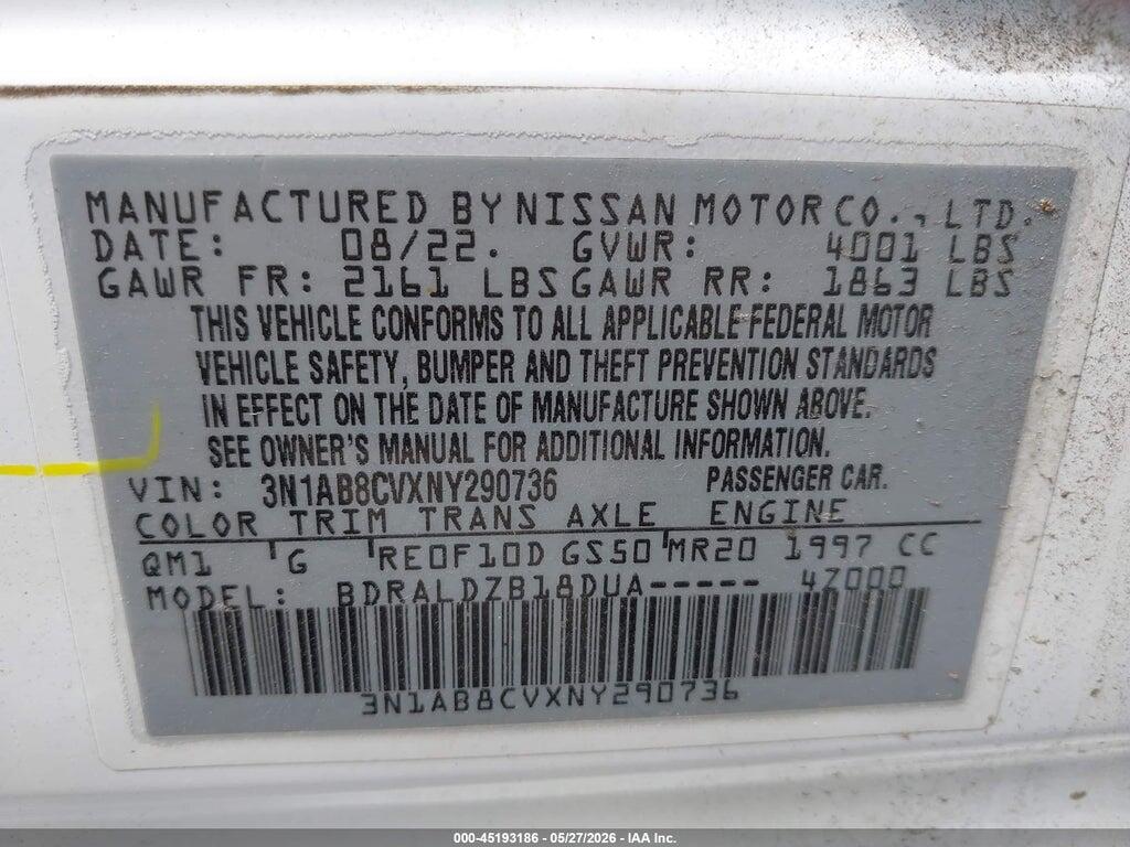 3N1AB8CVXNY290736 2022 NISSAN SENTRA photo no. 9