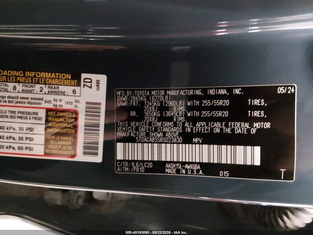 5TDACAB55RS023830 2024 TOYOTA GRAND HIGHLANDER photo no. 9