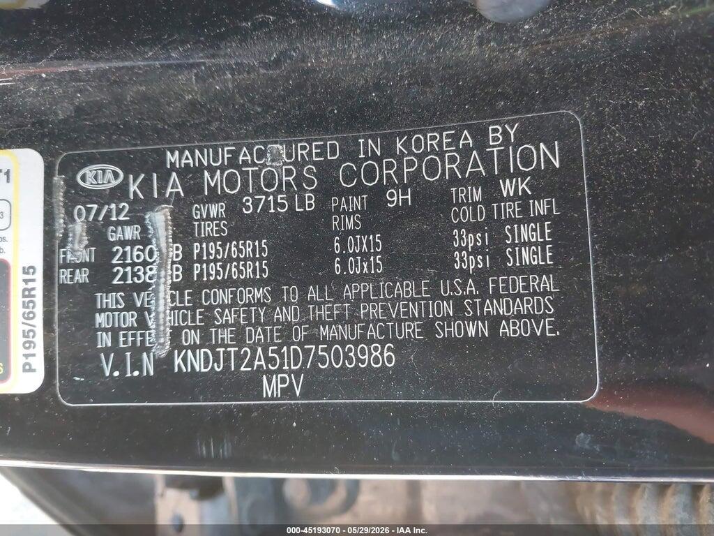 KNDJT2A51D7503986 2013 KIA SOUL photo no. 9