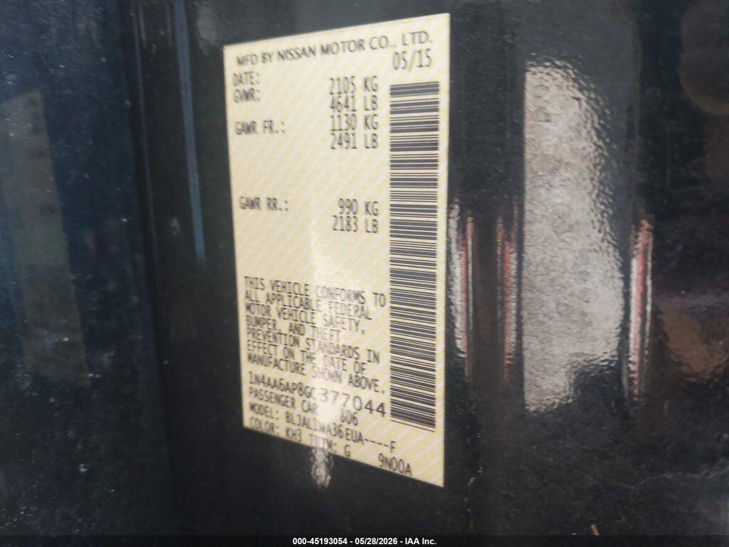 1N4AA6AP8GC377044 2016 NISSAN MAXIMA photo no. 9