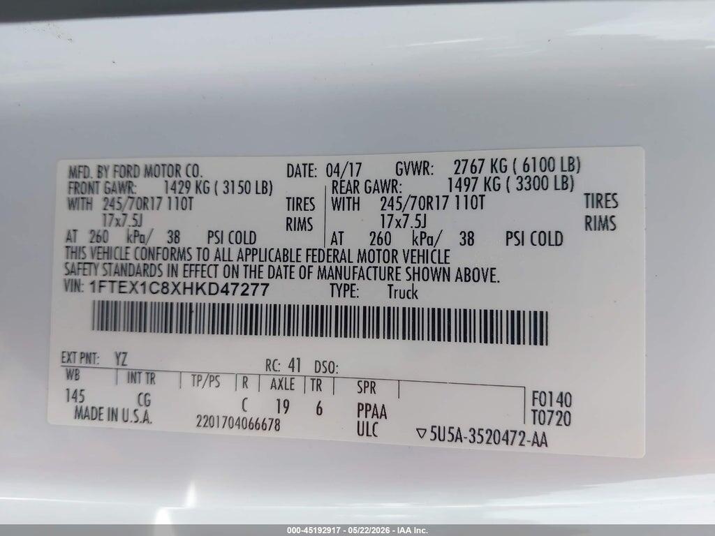 1FTEX1C8XHKD47277 2017 FORD F-150 photo no. 9