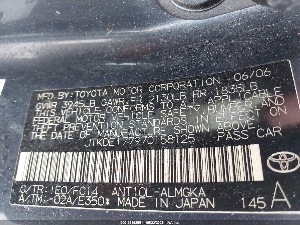 JTKDE177970158125 2007 SCION TC photo no. 9
