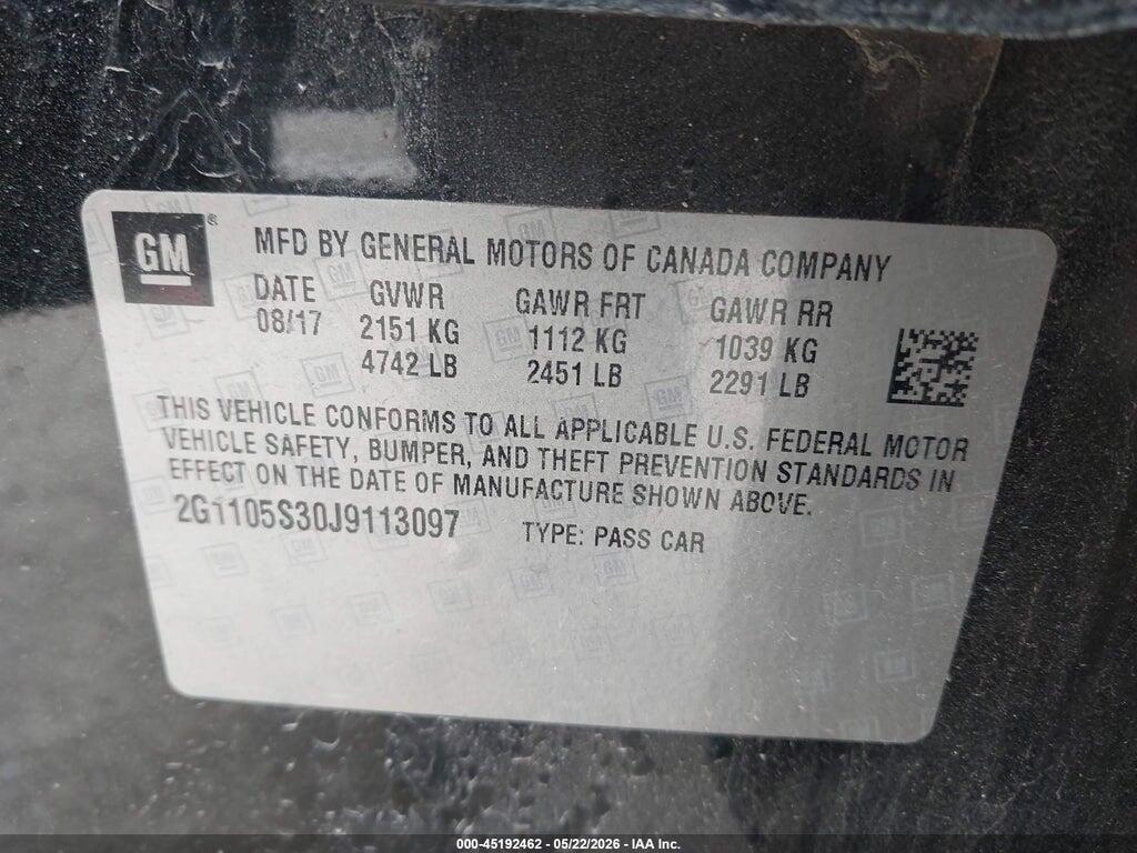 2G1105S30J9113097 2018 CHEVROLET IMPALA photo no. 9