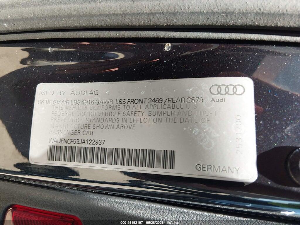 WAUENCF53JA122937 2018 AUDI A5 photo no. 9