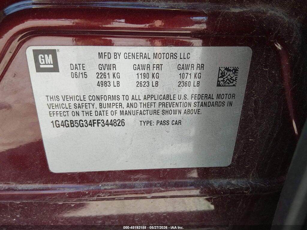 1G4GB5G34FF344826 2015 BUICK LACROSSE photo no. 9