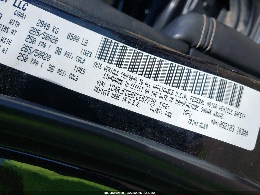 1C4RJFCG6FC667730 2015 JEEP GRAND CHEROKEE photo no. 9