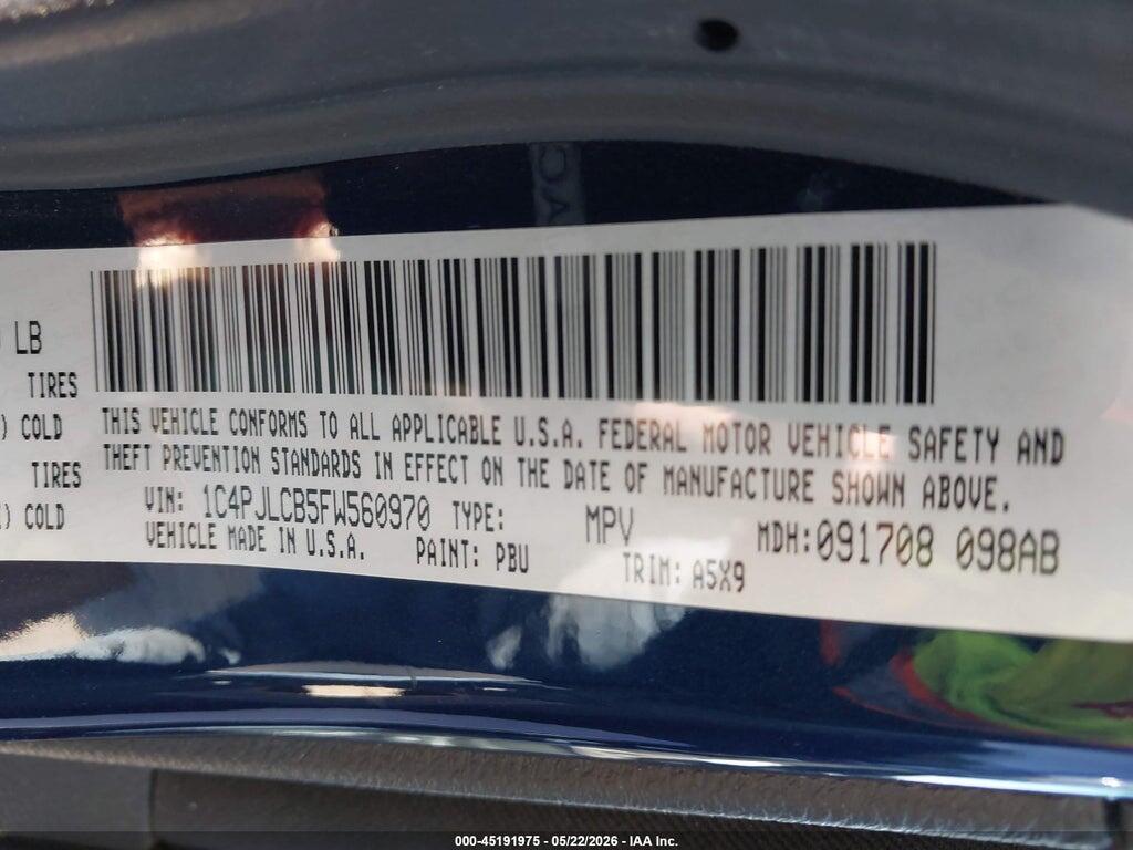 1C4PJLCB5FW560970 2015 JEEP CHEROKEE photo no. 9