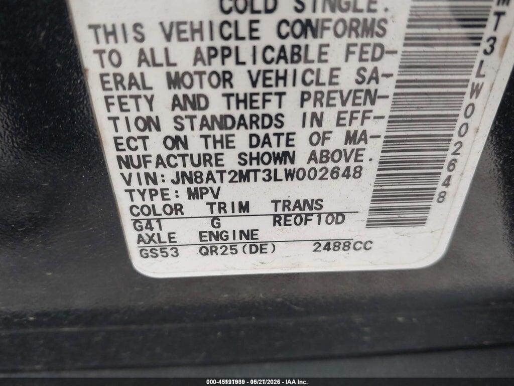 JN8AT2MT3LW002648 2020 NISSAN ROGUE photo no. 9